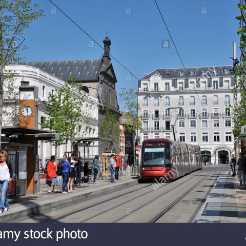 tramway Jaude square Clermont-Ferrand Puy-de-Dome Auvergne France