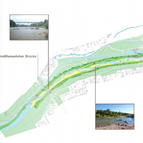 Semi-natural riverside creation for Isar river
