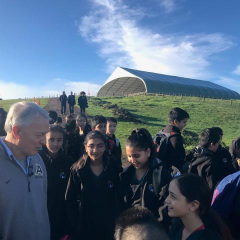 Mayor Goff and volunteers at the planting event