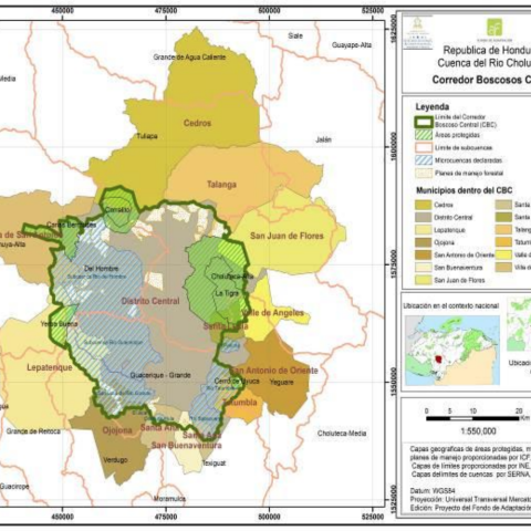 Location of Central Forest Corridor (CFC) / Corredor Boscosos Central (CBC)