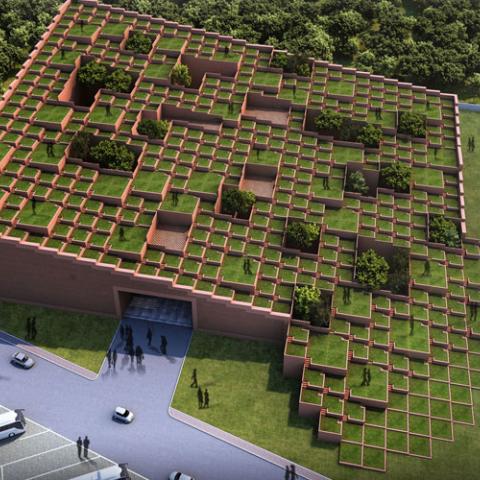 Indian University with accessible stepped green roof