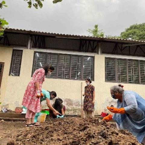 Preparing the soil for farming.