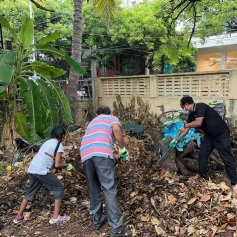 Maintenance of garden by the volunteers