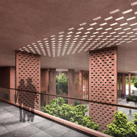 Various open-air sections naturally ventilates interior spaces of the building