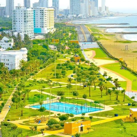 aerial picture of the park