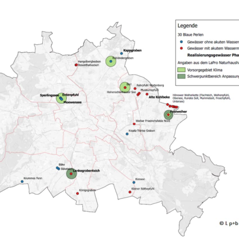 Map of the 30 identified water bodies