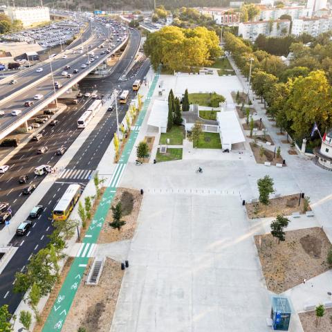 This image shows the new square post remodelling.