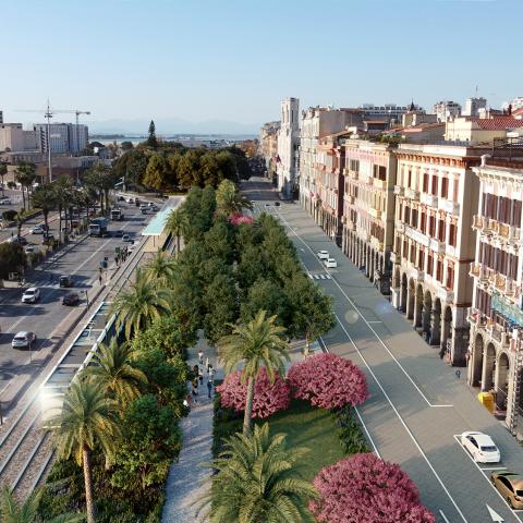 Image of the expected results of the project in Via Roma.