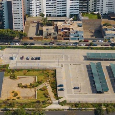 Top view of Choquehuaca Square/Park. Located in the left down corner of the plot