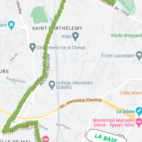 Map of the Ruée Verte project - a green corridor in Marseille
