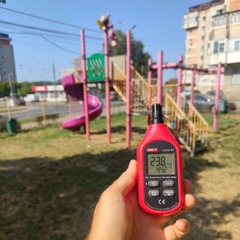 Measurement of outdoor temperature in one specific playground 