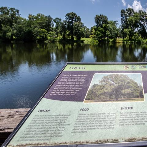 sign in Tricentennial Park about nature